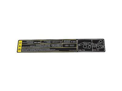 Ford 8L8Z-1503050-A Decal - Instruction