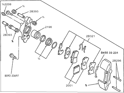 Ford XS4Z-2B121-AA Brake Caliper Assembly-Less Pads