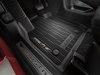 Ford Black 4pc All Weather Floor Liner Tray with Pony Logo MJ8Z5-813300-AA