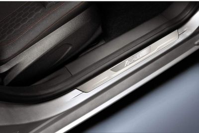 Ford Door Sill Plates - Non - Illuminated, Stainless Steel, 2 - Piece Kit, With Fiesta Logo DE8Z-54132A08-A