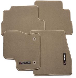 Ford Floor Mats - Carpeted, Med. Stone, 4 - Piece Set, With Vehicle Logo DM5Z-5413300-AA