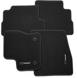 Ford Floor Mats - Carpeted, Charcoal Black, 4 - Piece Set, With Vehicle Logo DM5Z-5413300-AB
