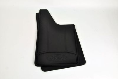 Ford Splash Guards - Premium Flat, Black, Without Bright Accent, Rear Pair, With Ford Logo CL3Z-16A550-S