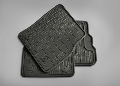 Ford Floor Mats - All-Weather Thermoplastic Rubber, Dual Retention, Black, 4-Piece Set DE9Z-7413086-BB