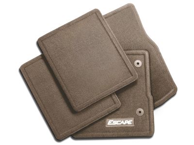 Ford Floor Mats - Carpeted, 4-Piece Set, Med. Light Stone, With Vehicle Logo FJ5Z-7813300-AA