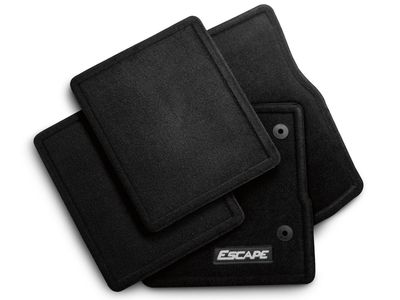 Ford Floor Mats - Carpeted, 4-Piece Set, Charcoal Black, With Vehicle Logo FJ5Z-7813300-AB