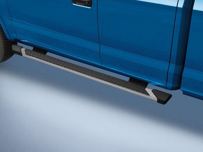 Ford Step Bars - 5 Inch Angular, Chromed Aluminum, Super Cab FL3Z-16450-GB