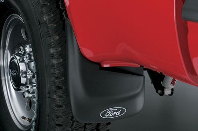 Ford Splash Guards - Flat, Black, Front or Rear, 2-Piece Set, w/Ford Oval Logo FL3Z-16A550-C