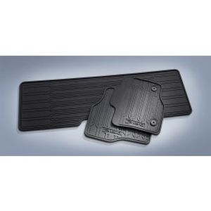 Ford Floor Mats - All-Weather Thermoplastic Rubber, 3 Piece, Super Cab, With Vehicle Logo, Black FL3Z-1813300-BA