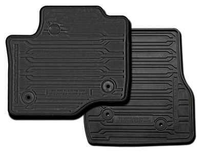 Ford Floor Mats - All-Weather Thermoplastic Rubber, Flat, 2-Piece, Black, Regular Cab for Vinyl floor w/Hardware kit HC3Z-2513086-CB