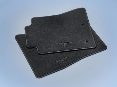 Ford Floor Mats - Carpeted, Black, 2-Piece Set, With Black Pony Logo JR3Z-6313300-BB