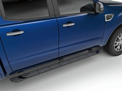 Ford Step Bars - 5 Inch Angular, Black Painted, SuperCrew KB3Z16450CC