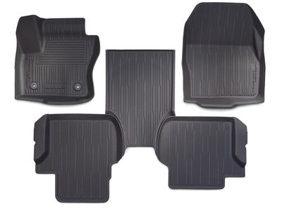 Ford Floor Mats - Tray Style, Black, 5-Piece, For Carpet Flooring LWB with Captains Chair KT1Z-1713300-EA