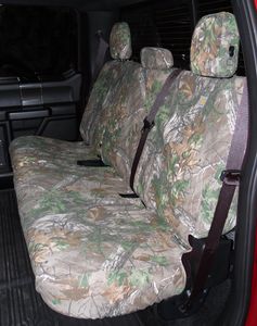 Ford Seat Covers - Realtree Protective by Covercraft, Rear Row, 60/40, w/o Armrest, For SuperCrew, Realtree Green VGL3Z-2663812-A