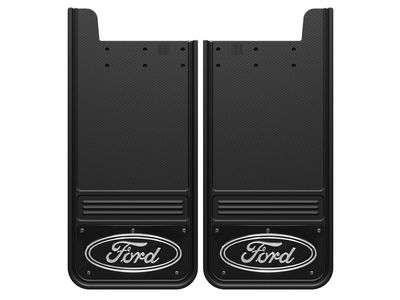 Ford Splash Guards - Gatorback by Truck Hardware, Rear Pair, Ford Oval Black VHC3Z-16A550-N