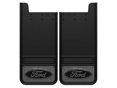Ford Splash Guards - Gatorback by Truck Hardware, Rear Pair, Ford Oval Gunmetal VHC3Z-16A550-P