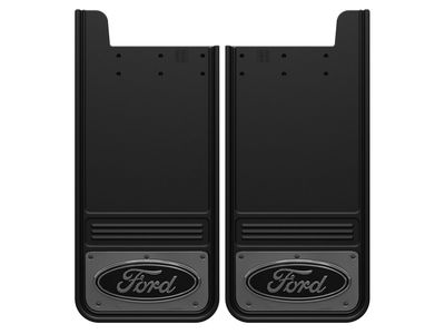 Ford Splash Guards - Gatorback by Truck Hardware, Rear Pair, Ford Oval Gunmetal VHC3Z-16A550-P