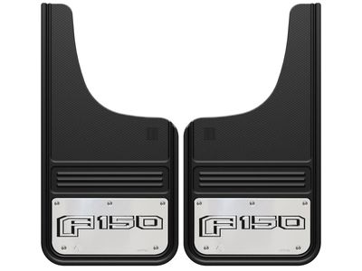 Ford Splash Guards - Gatorback by Truck Hardware, Front Pair, w/F-150 Black Decal VHL3Z-16A550-A