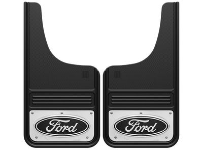 Ford Splash Guards - Gatorback by Truck Hardware, Front Pair, w/Ford Oval Black Decal VHL3Z-16A550-B