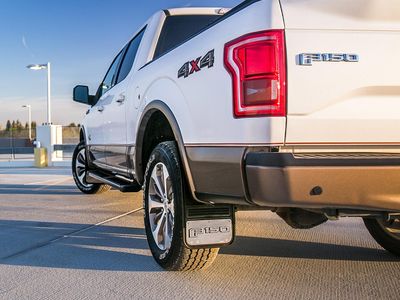 Ford Splash Guards - Gatorback by Truck Hardware, Rear Pair, w/F-150 Black Decal VHL3Z-16A550-H