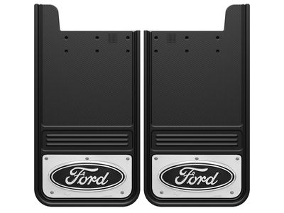 Ford Splash Guards - Gatorback by Truck Hardware, Rear Pair, w/Ford Oval Black Decal VHL3Z-16A550-J