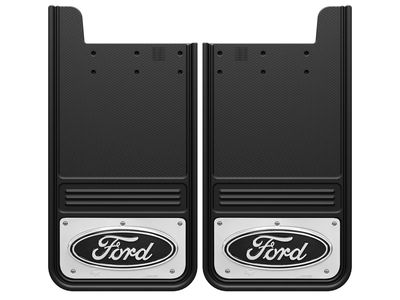 Ford Splash Guards - Gatorback by Truck Hardware, Rear Pair, w/Ford Oval Black Decal VHL3Z-16A550-J