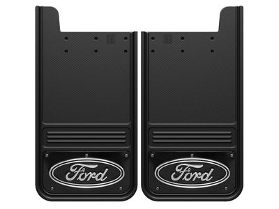 Ford Splash Guards - Gatorback by Truck Hardware, Rear Pair, w/Ford Oval Black Wrap Decal VHL3Z-16A550-K
