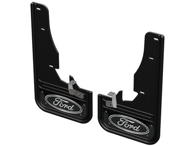Ford Splash Guards - Gatorback, Front Pair, With Black Ford Oval Logo VLB5Z-16A550-A