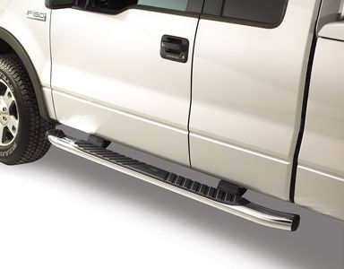 Ford Step Bars - 5 Inch Chromed Aluminum, Reg. Cab 6L3Z-16450-AB