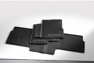 Ford Floor Mats - All - Weather Thermoplastic Rubber, Black, 3 - Pc. SuperCab RAPTOR, Dual Retention AL3Z-1813300-CA