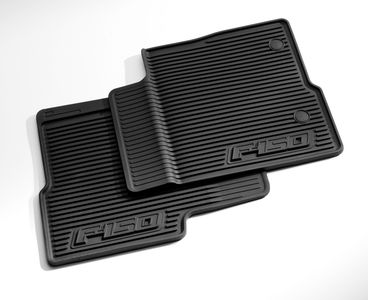 Ford Floor Mats - All - Weather Thermoplastic Rubber, Black Front Pair Regular Cab, Dual Retention AL3Z-1513086-AA