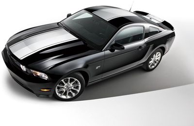 Ford Racing Stripes - Black, Over The Top, With Hood Scoop, w/o Flush Mount Spoiler, With or w/o Pedestal Mount Spoiler AR3Z-6320000-BAG