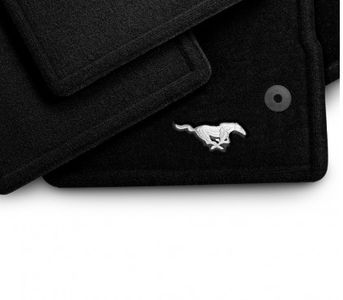 Ford Floor Mats - Carpeted, Front 2 - Pc Driver Dual Button, Black, With Pony Logo BR3Z-6313086-CD