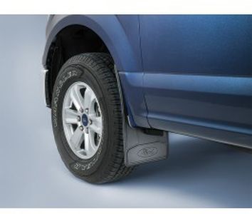 Ford Splash Guards - Heavy - Duty, Black, Front Pair, With Ford Oval Logo CL3Z-16A550-L