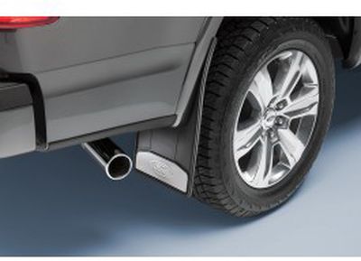 Ford Splash Guards - Heavy - Duty, Black, With Stainless Steel Insert, Front Pair, With Ford Oval logo CL3Z-16A550-M