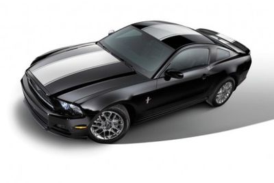 Ford Rracing Stripes - Black, Over the Top, With Flush Mount Spoiler, Without Camera DR3Z-6320000-BN