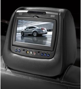Ford DVD by INVISION - Dual Head Restraint, Leather, Charcoal Black w/Dk Rust Piping VBH6Z-10E947-AB