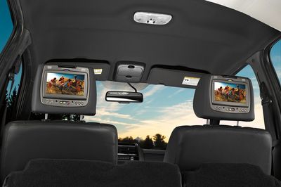 Ford DVD by INVISION - Dual Head Restraint, Cloth Charcoal Black VBL8Z-10E947-EC