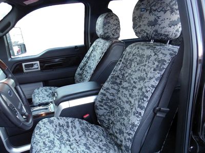Ford Seat Covers - Camoflage Protective Seat Covers by Covercraft, Front Row 40/20/40, Winter Camo VFL3Z-25600D20-G