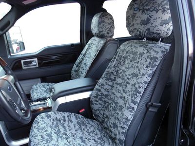 VFL3Z-25600D20-G Ford Seat Covers - Camoflage Protective Seat Covers by Covercraft, Front Row 40/20/40, Winter Camo Product Photo 1 of 1