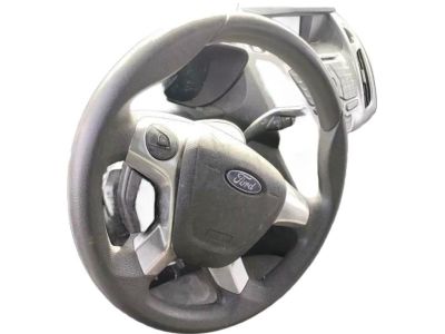 Genuine Leather Steering Wheel Cover For Ford Transit Connect MK1 (2002-2012) – Black With Blue Stitching
