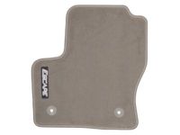 Ford FJ5Z-7813300-AA Floor Mats - Carpeted, 4-Piece Set, Med. Light Stone, With Vehicle Logo