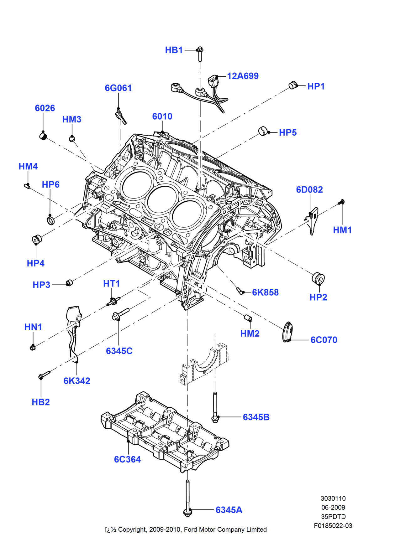 Ford AT4Z-6010-D Cylinder Block