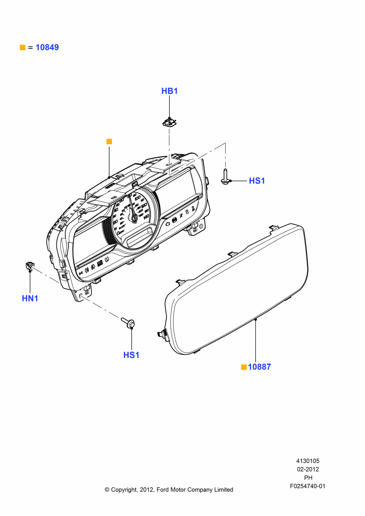 Ford FG1Z-10849-EC Instrument Cluster