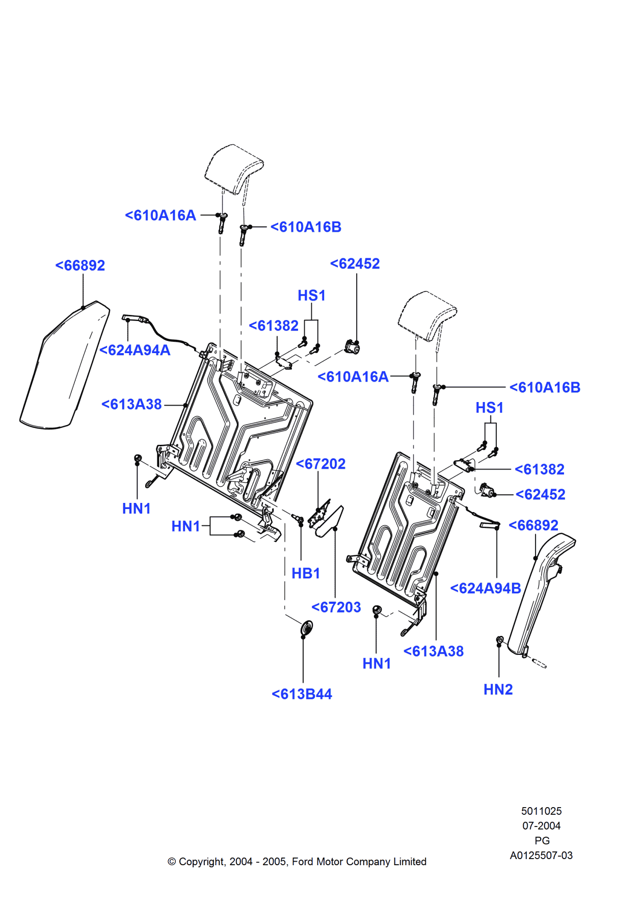 Ford 5G1Z-54613A38-AA Frame - Rear Seat Back Retaining