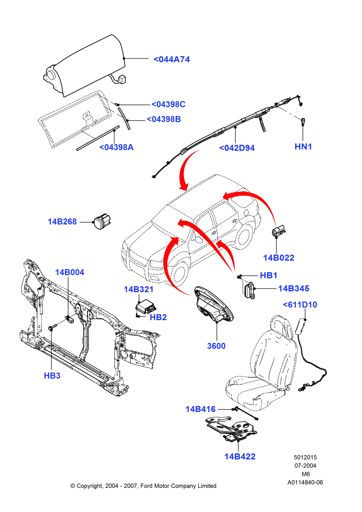Ford 5M6Z-14B321-FA Sensor Assembly - Air Bag