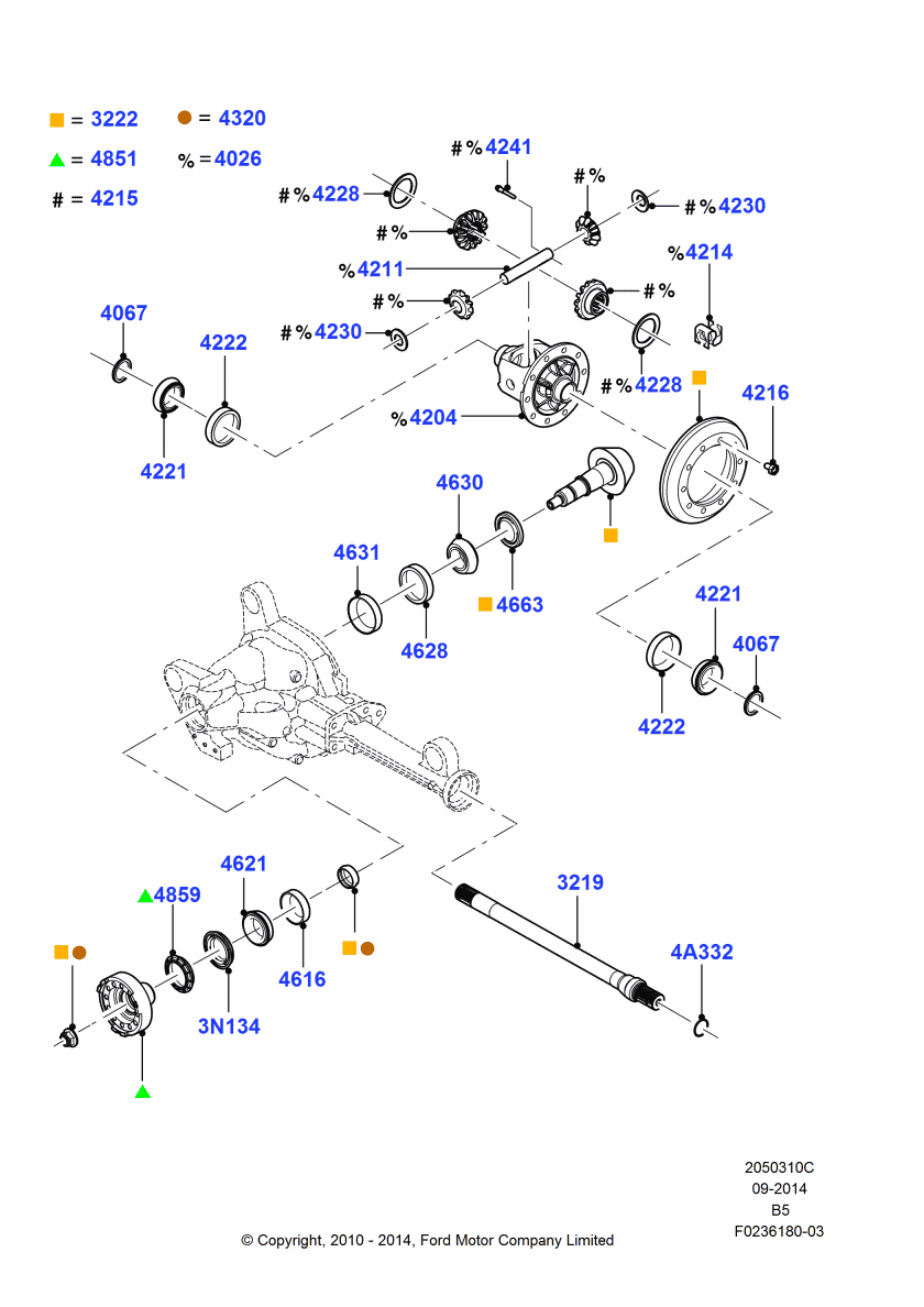Components - Front Axle Differential & Carry - 2008 Lincoln Navigator