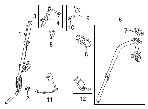 Ford JL3Z-15611B64-AC SEAT BELT ASY
