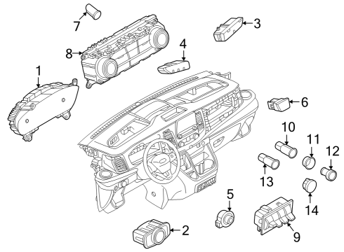 2022 Ford E-Transit A/C & Heater Control Units Diagram