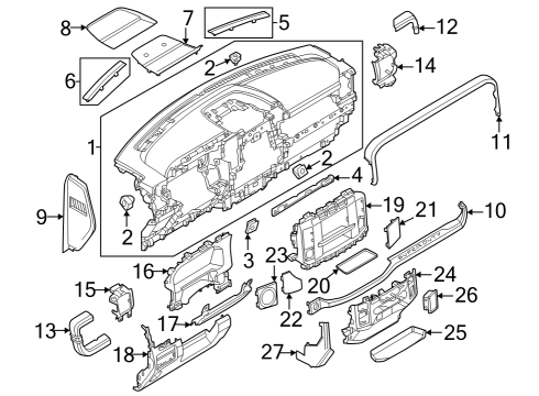 2023 Ford F-350 Super Duty Instrument Panel Components Diagram 2